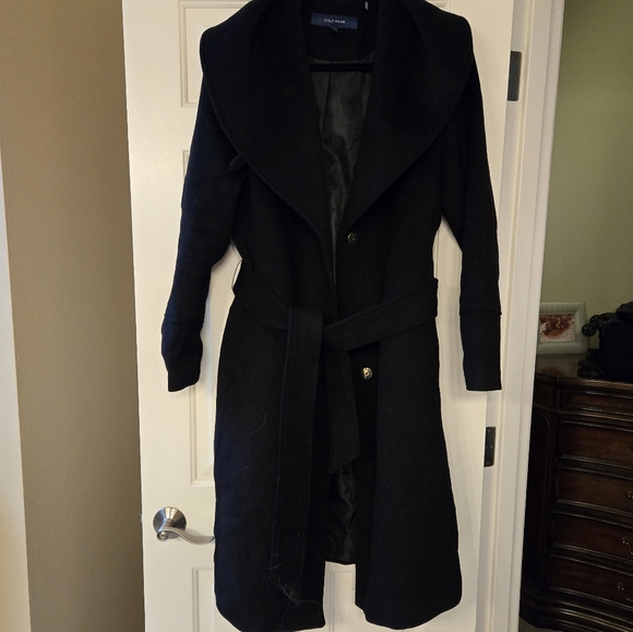 Cole Haan Wool Blend Belted Coat - Picture 1 of 6